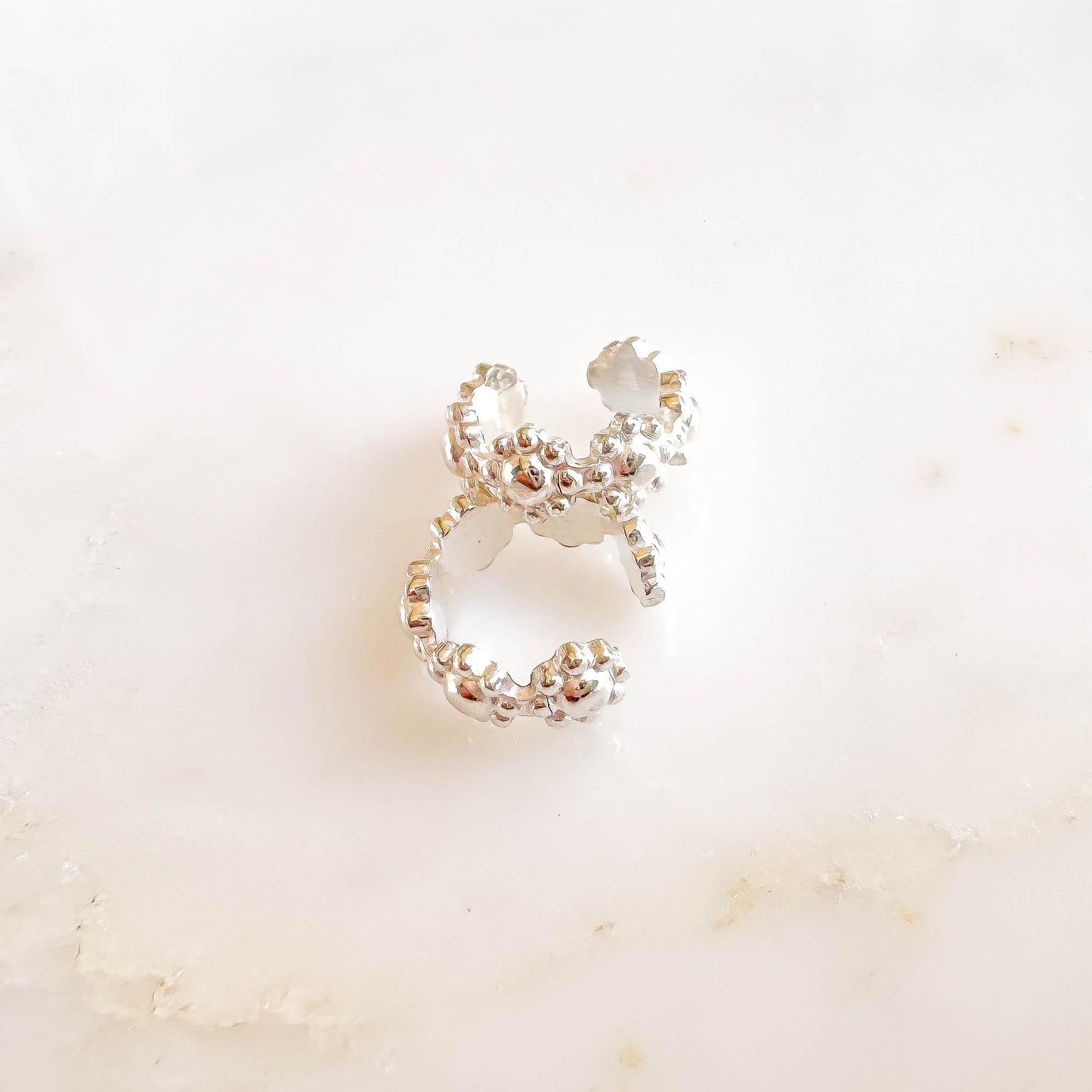 Flower Mini Ear Cuff, Sterling Silver