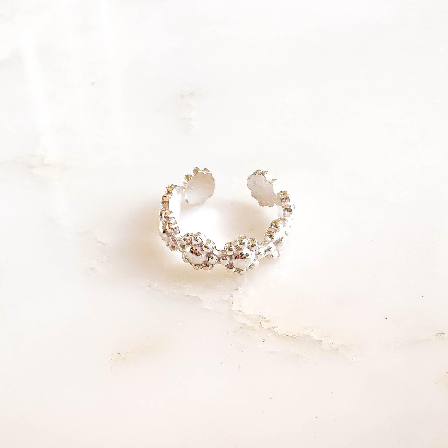 Flower Ear Cuff Conch, Sterling Silver