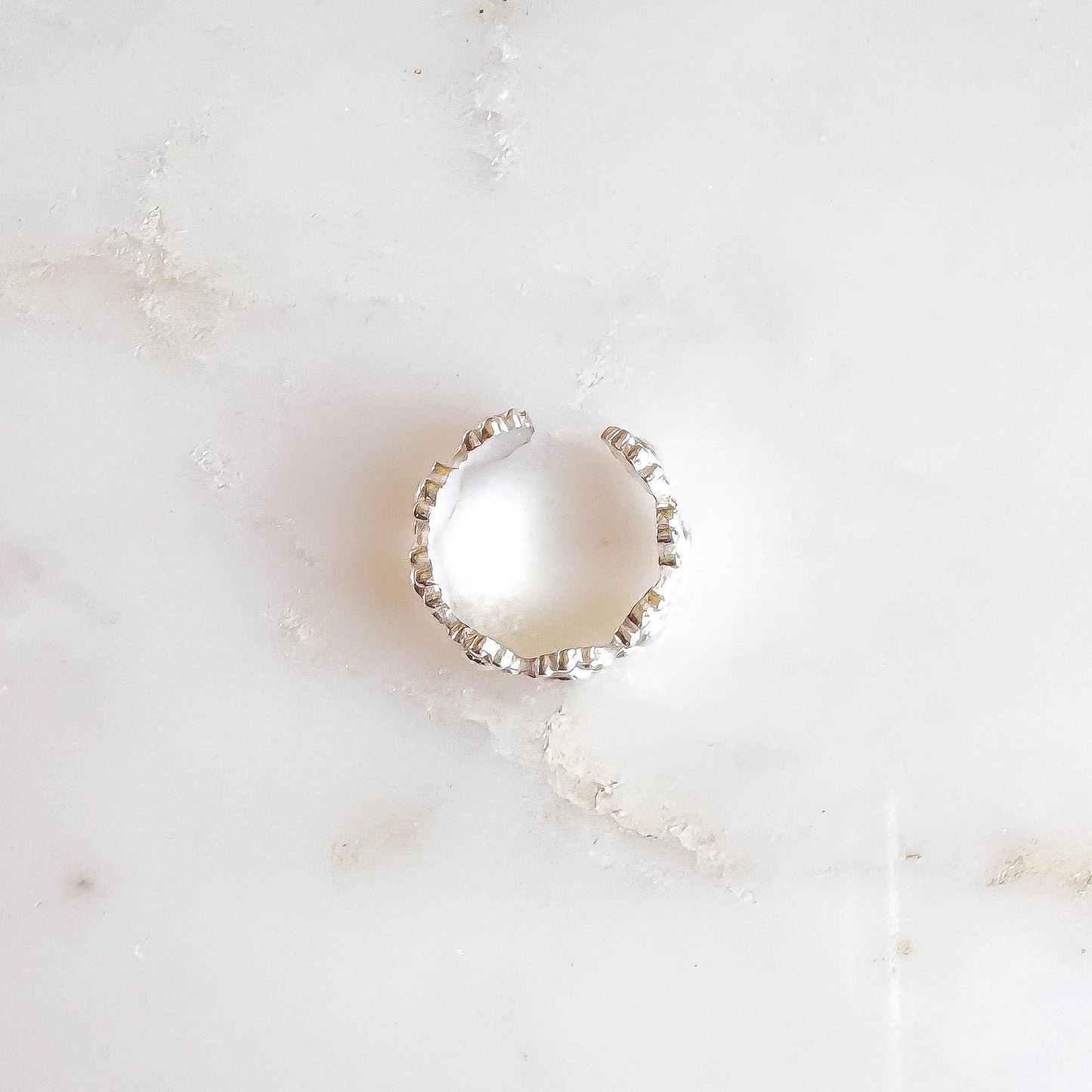 Flower Ear Cuff Conch, Sterling Silver