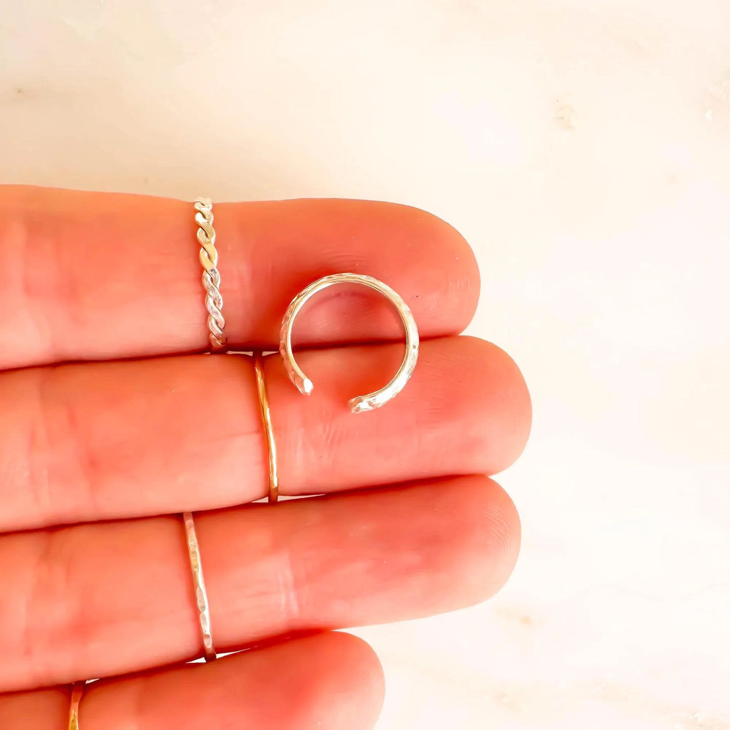 Floral Ear Cuff Conch, Sterling Silver