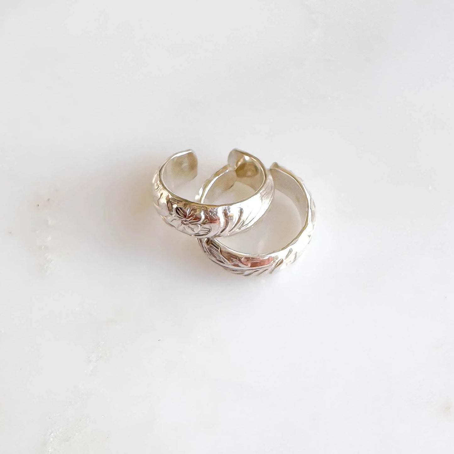 Floral Ear Cuff Conch, Sterling Silver