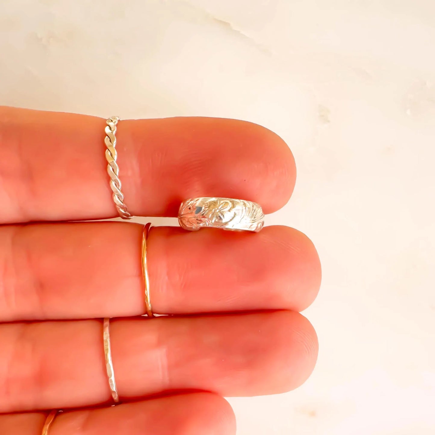 Floral Ear Cuff Conch, Sterling Silver