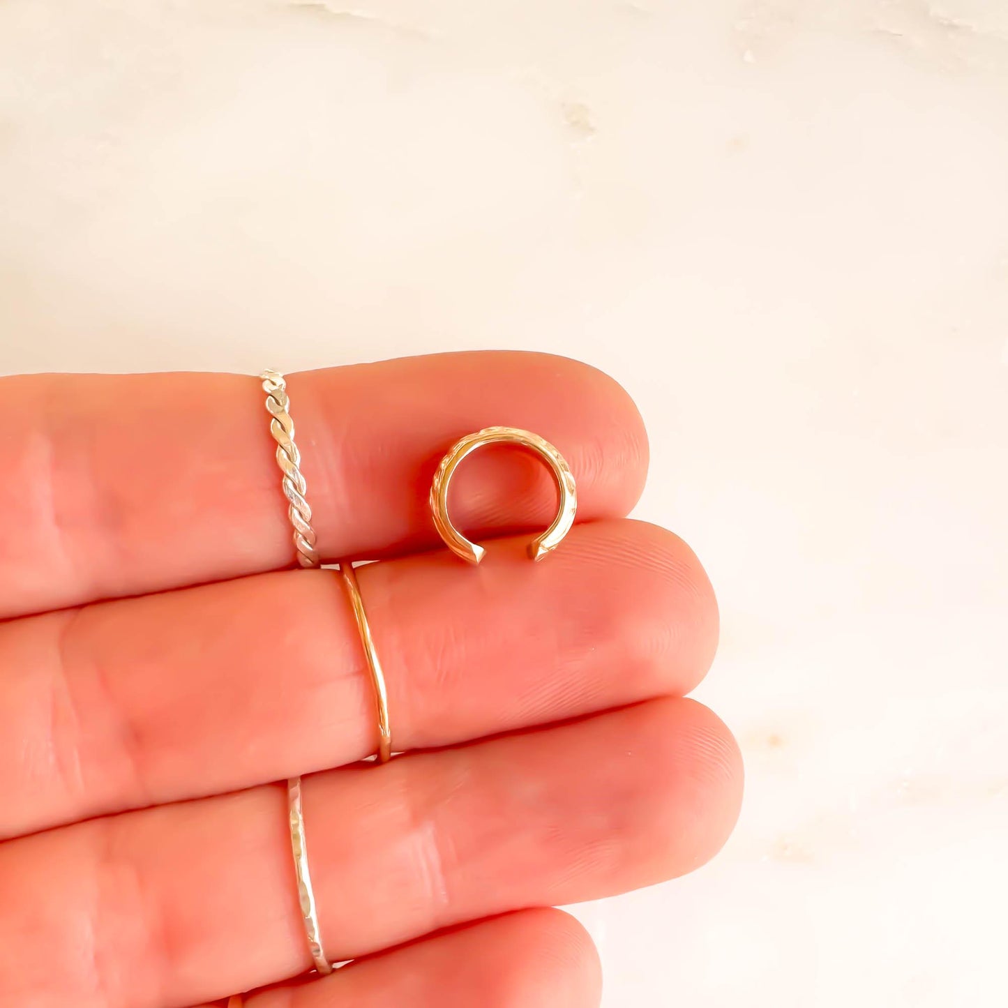 Floral Mini Ear Cuff, 14K Gold Filled