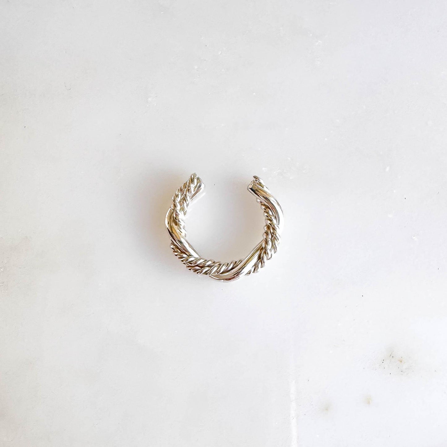 Braided Twist Mini Ear Cuff, Sterling Silver
