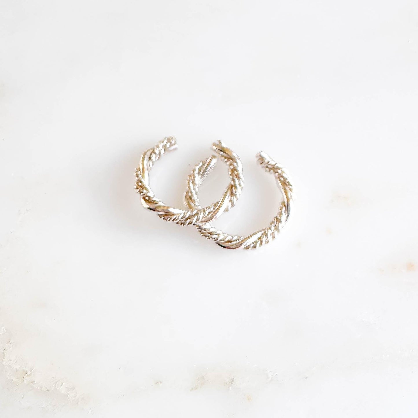 Conch Braided Twist Ear Cuff, Sterling Silver