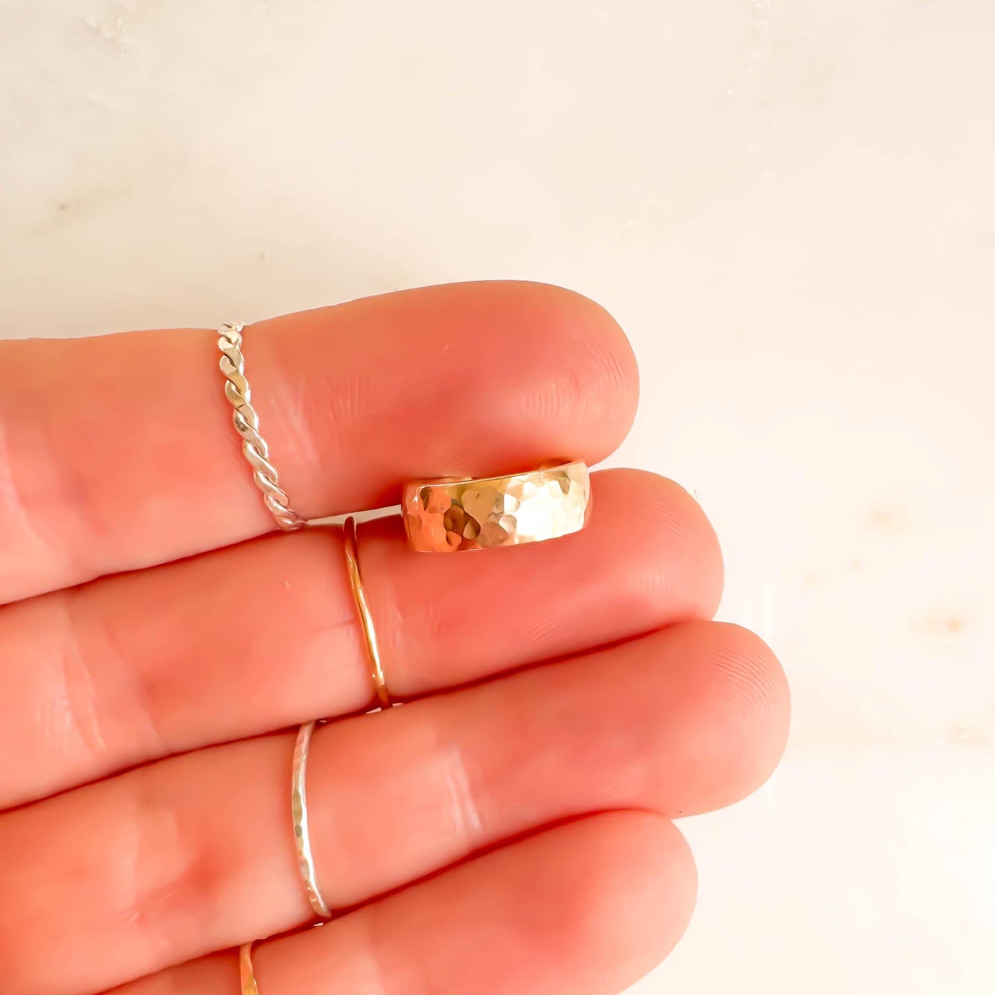 Thick Hammered Conch Ear Cuff, 14K Gold Filled