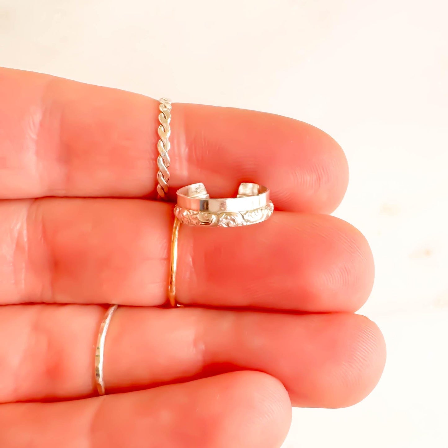 Half Swirl Conch Ear Cuff, Sterling Silver