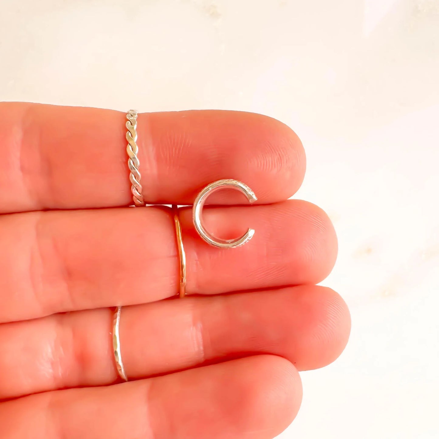 Swirl Mini Ear Cuff, Sterling Silver
