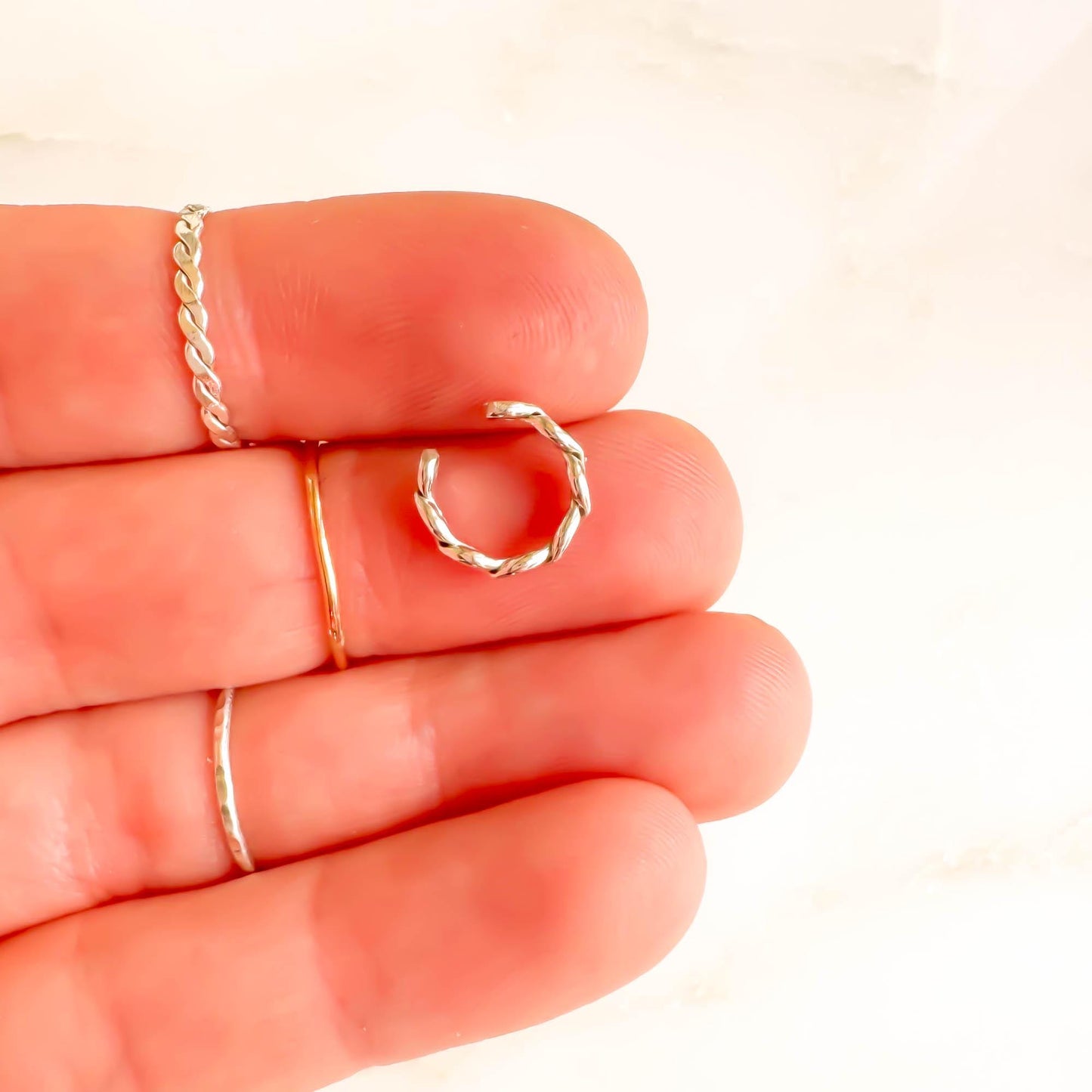 Mini Twist Ear Cuff, Sterling Silver