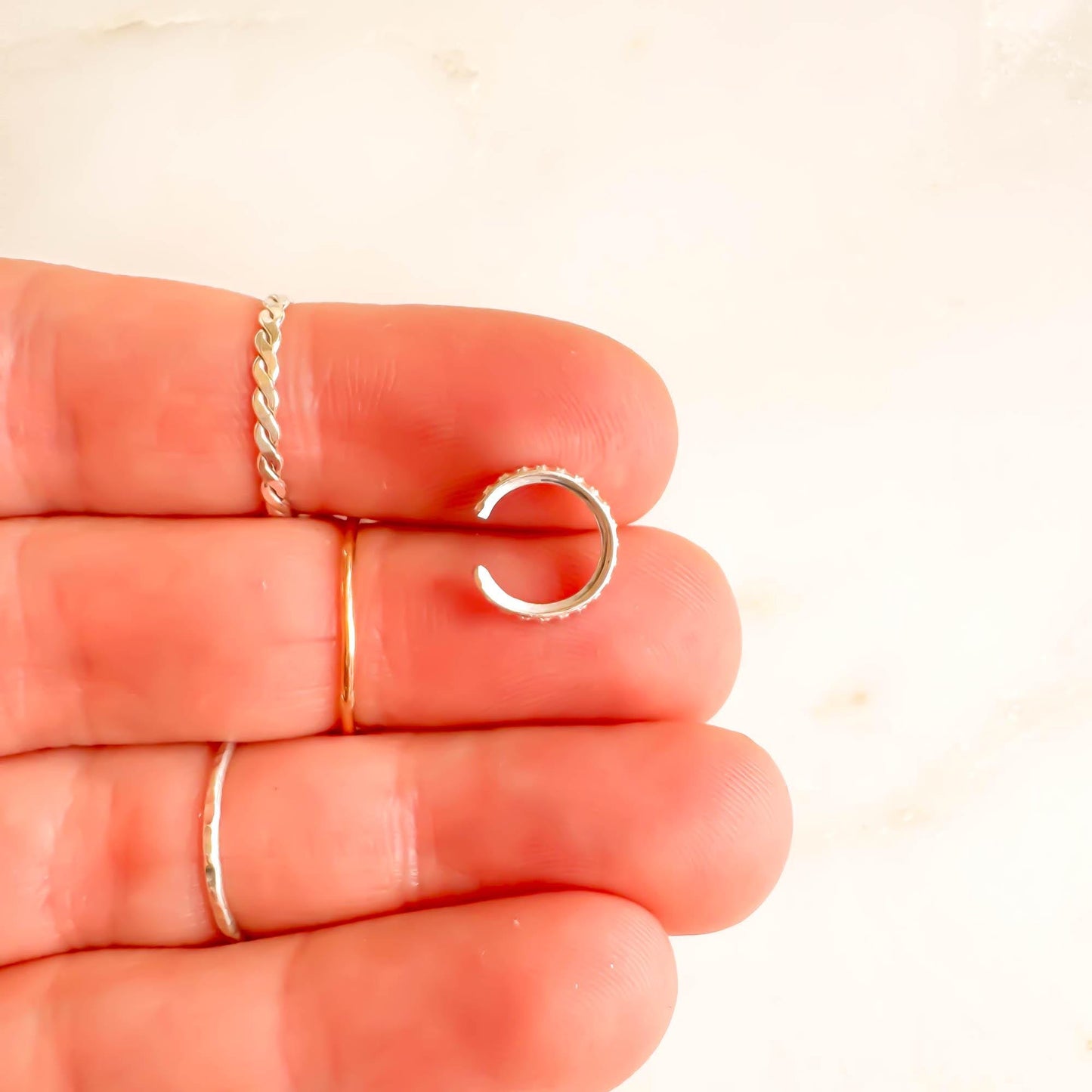 Dot Mini Ear Cuff, Sterling Silver