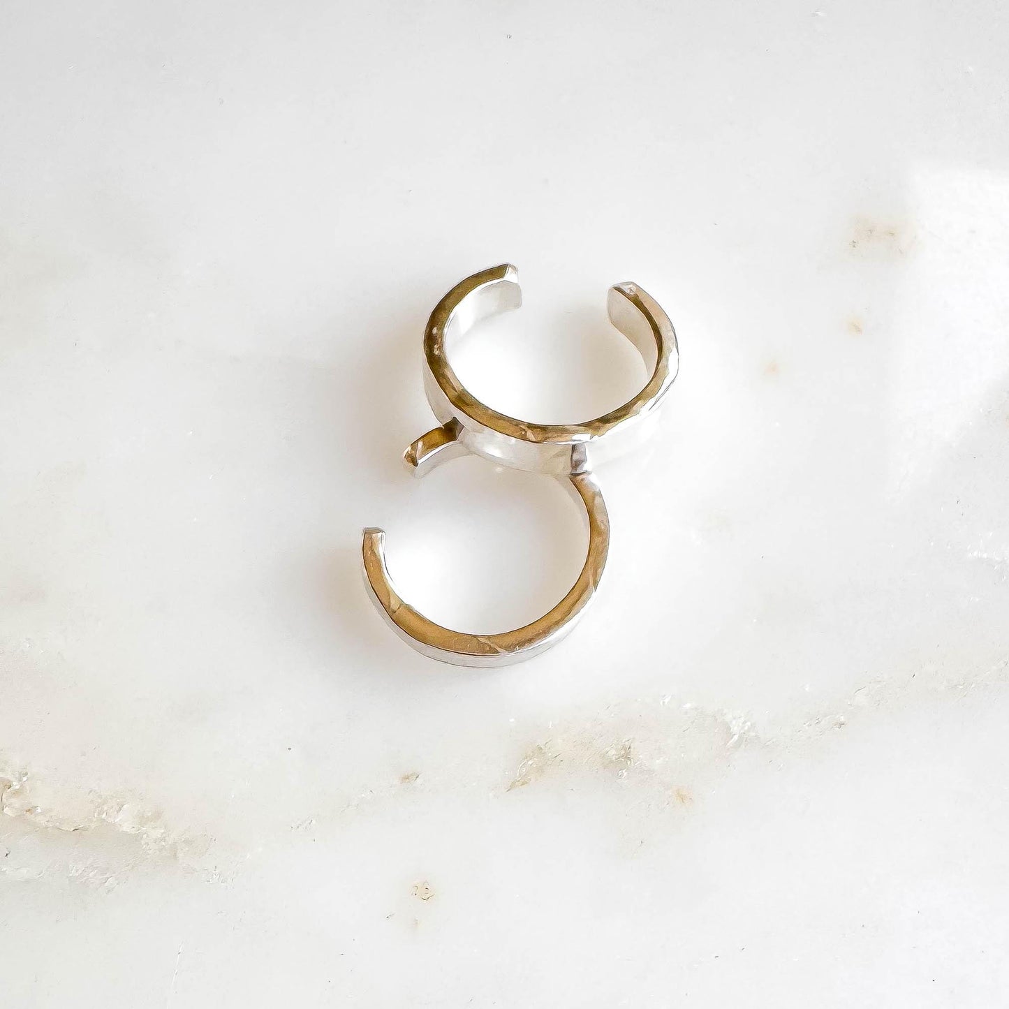 Mini Square Edged Ear Cuff, Sterling Silver