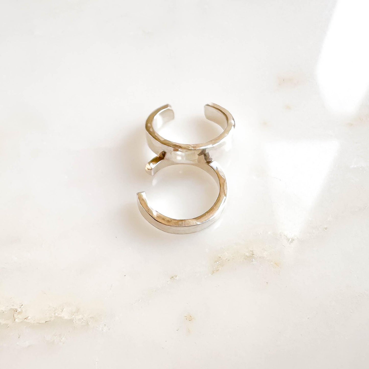 Mini Square Edged Ear Cuff, Sterling Silver