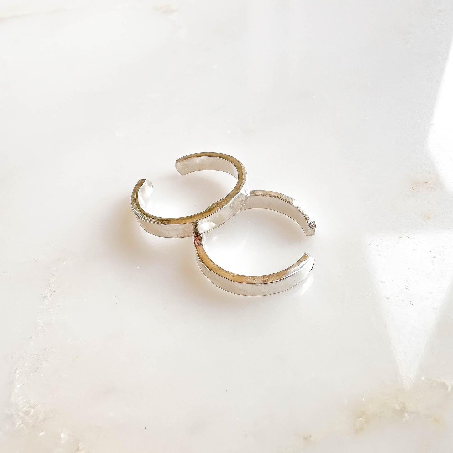 Conch Square Edged Ear Cuff, Sterling Silver