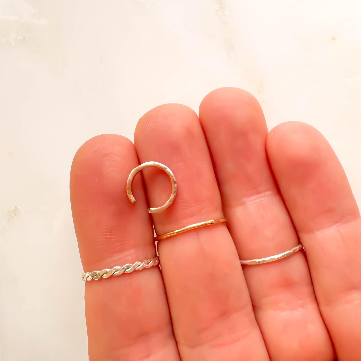 Square Edge Mini Ear Cuff, 14K Rose Gold Filled