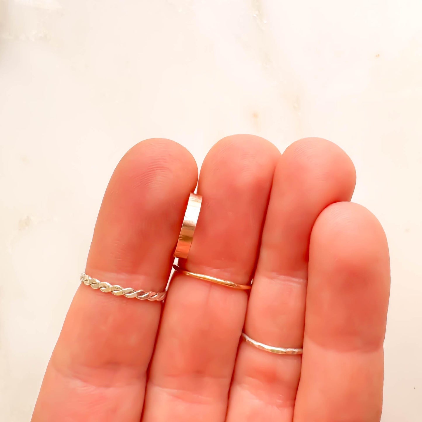 Subtle Hammered Finished Conch Ear Cuff, 14K Rose Gold Filled