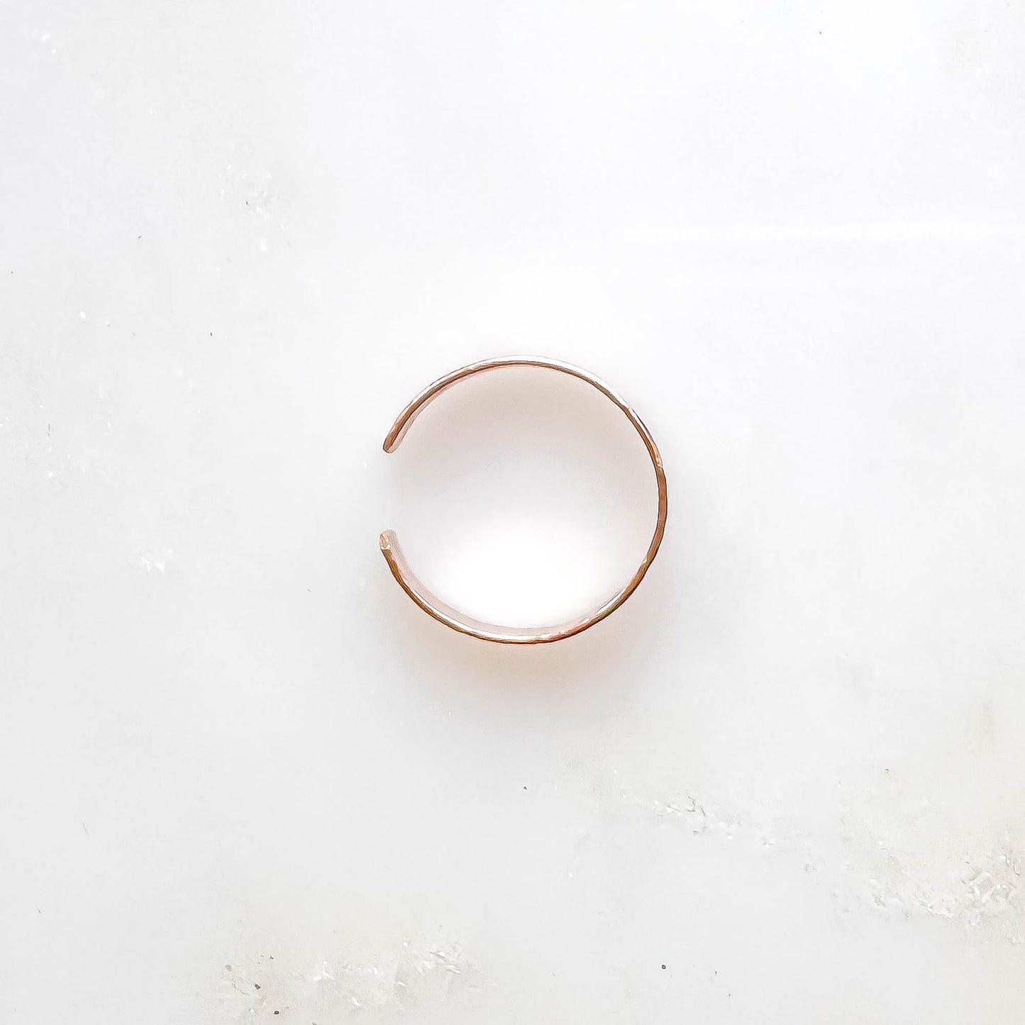 Subtle Hammered Finished Conch Ear Cuff, 14K Rose Gold Filled