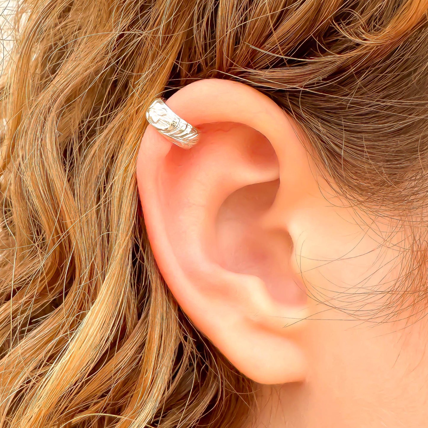 Floral Mini Ear Cuff, Sterling Silver