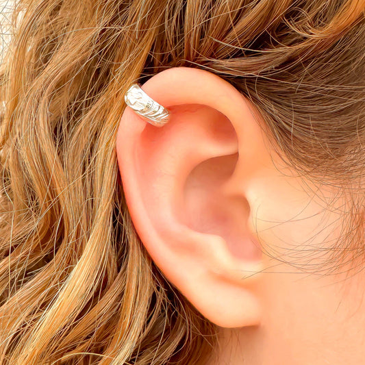 Floral Mini Ear Cuff, Sterling Silver