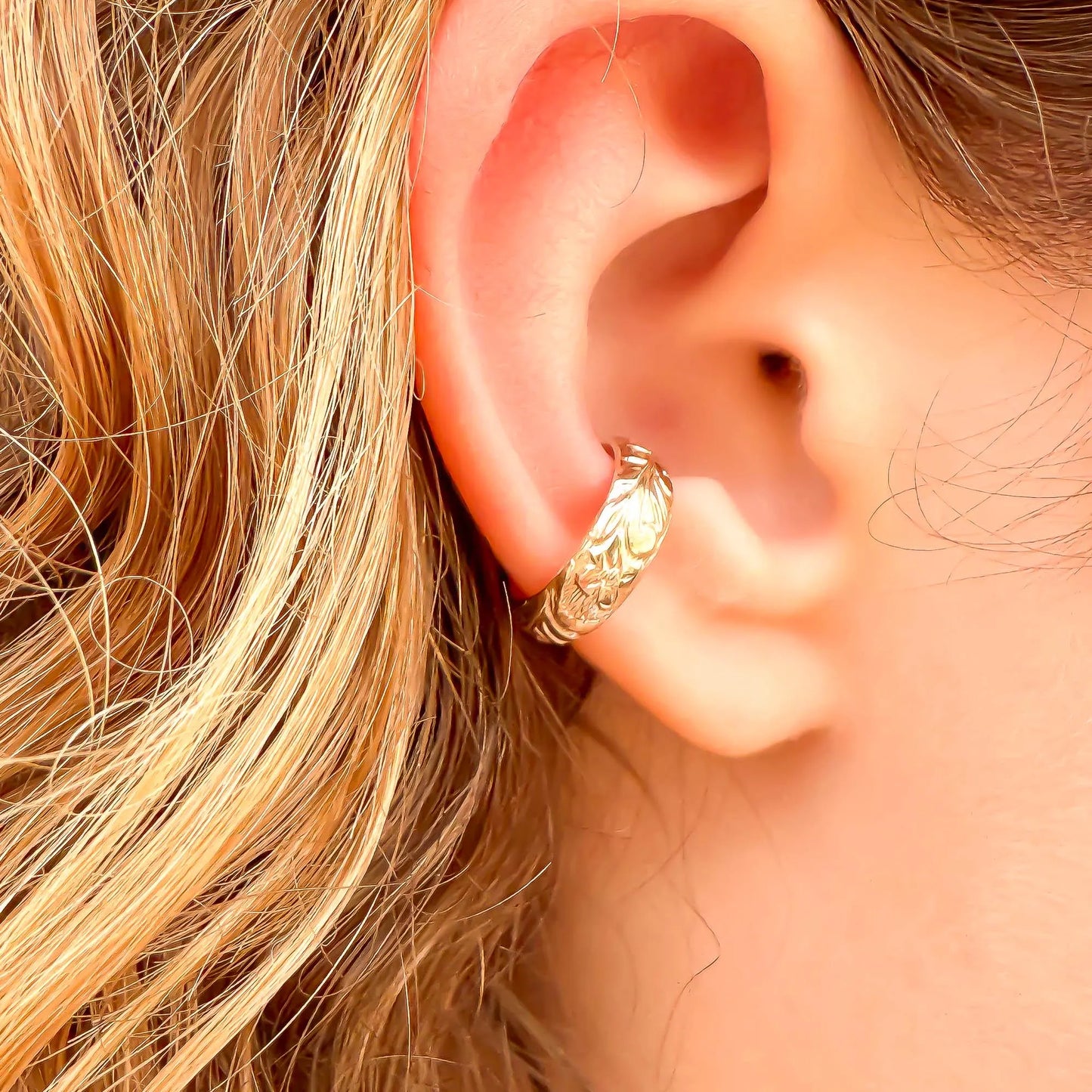 Floral Ear Cuff Conch, 14K Gold Filled