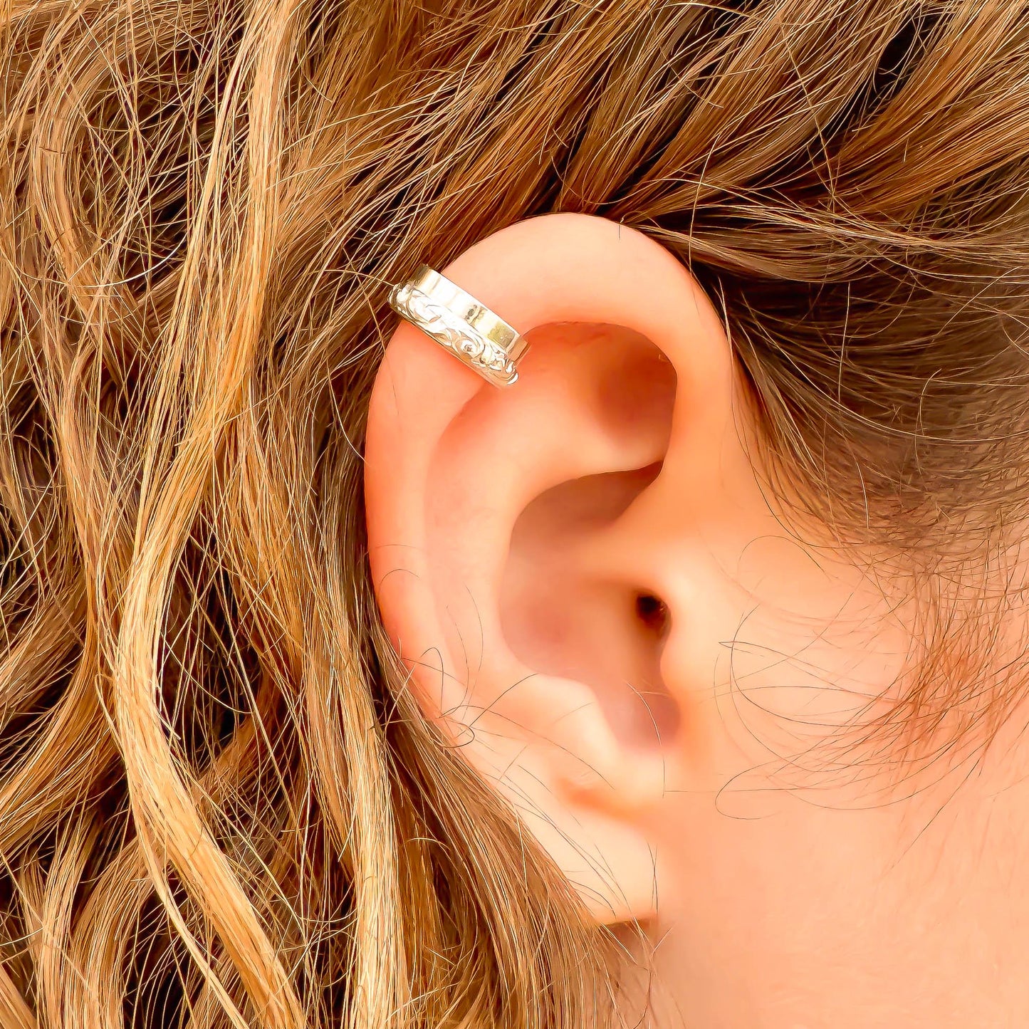 Half Swirl Mini Ear Cuff, Sterling Silver