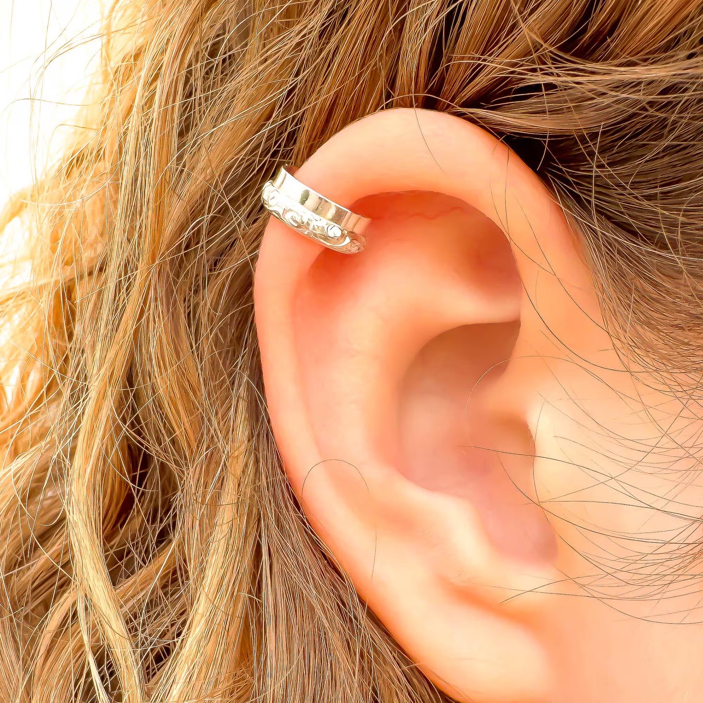Half Swirl Mini Ear Cuff, Sterling Silver