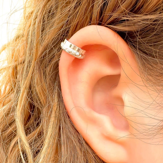 Half Swirl Mini Ear Cuff, Sterling Silver