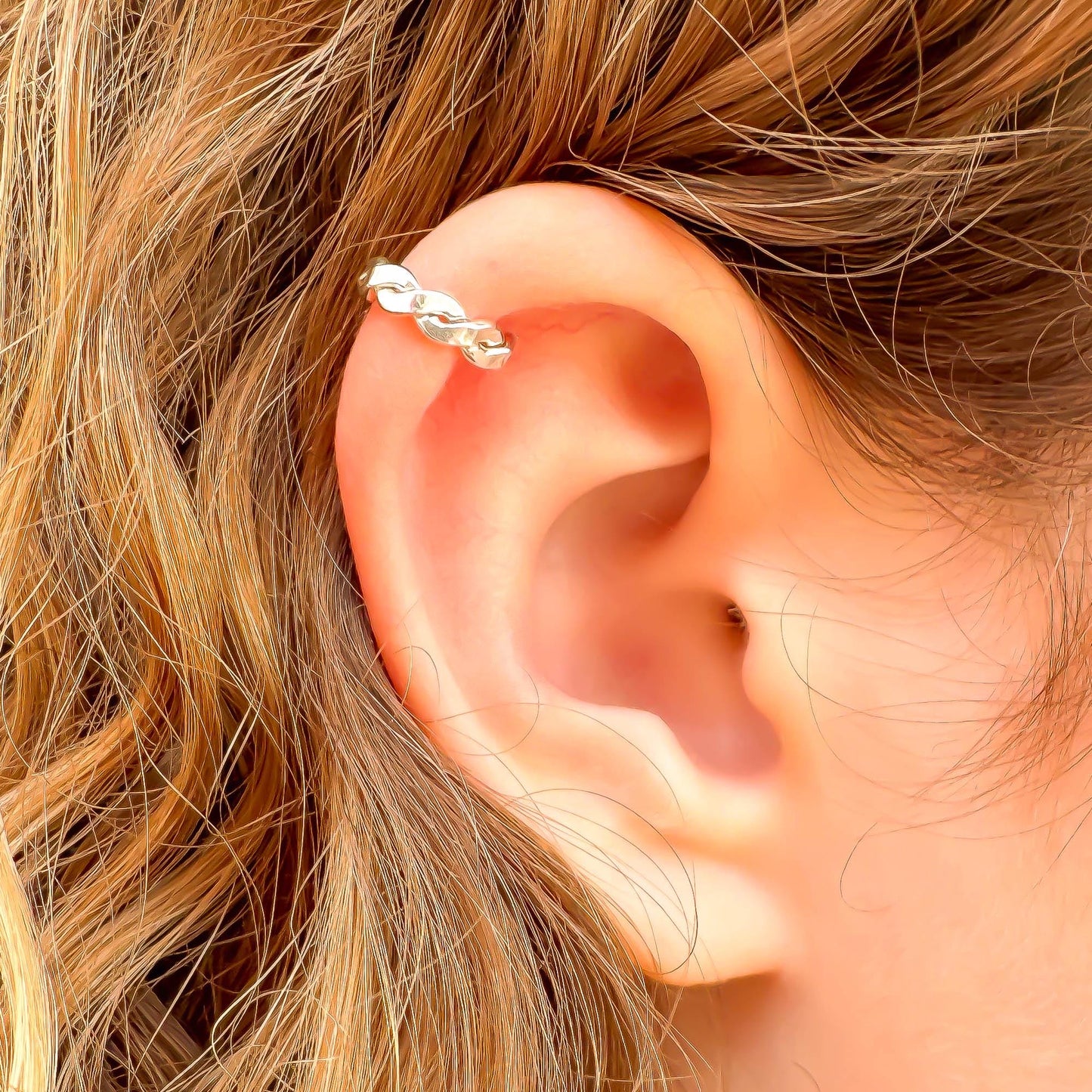Mini Twist Ear Cuff, Sterling Silver