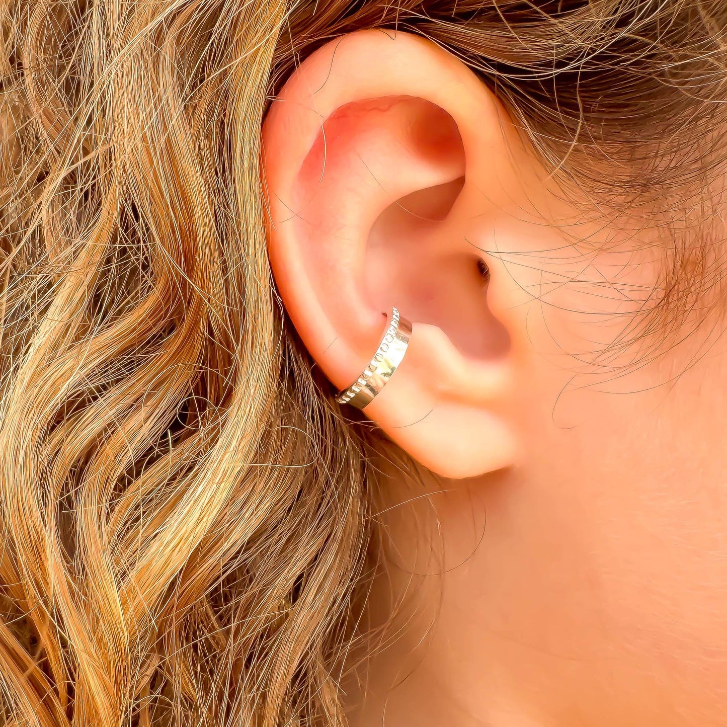 Conch Dot Ear Cuff, Sterling Silver
