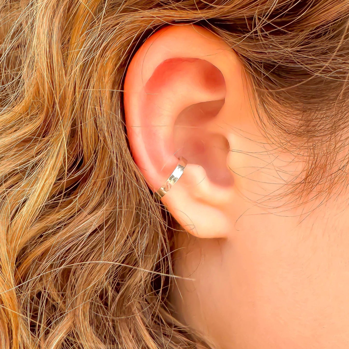 Conch Square Edged Ear Cuff, Sterling Silver