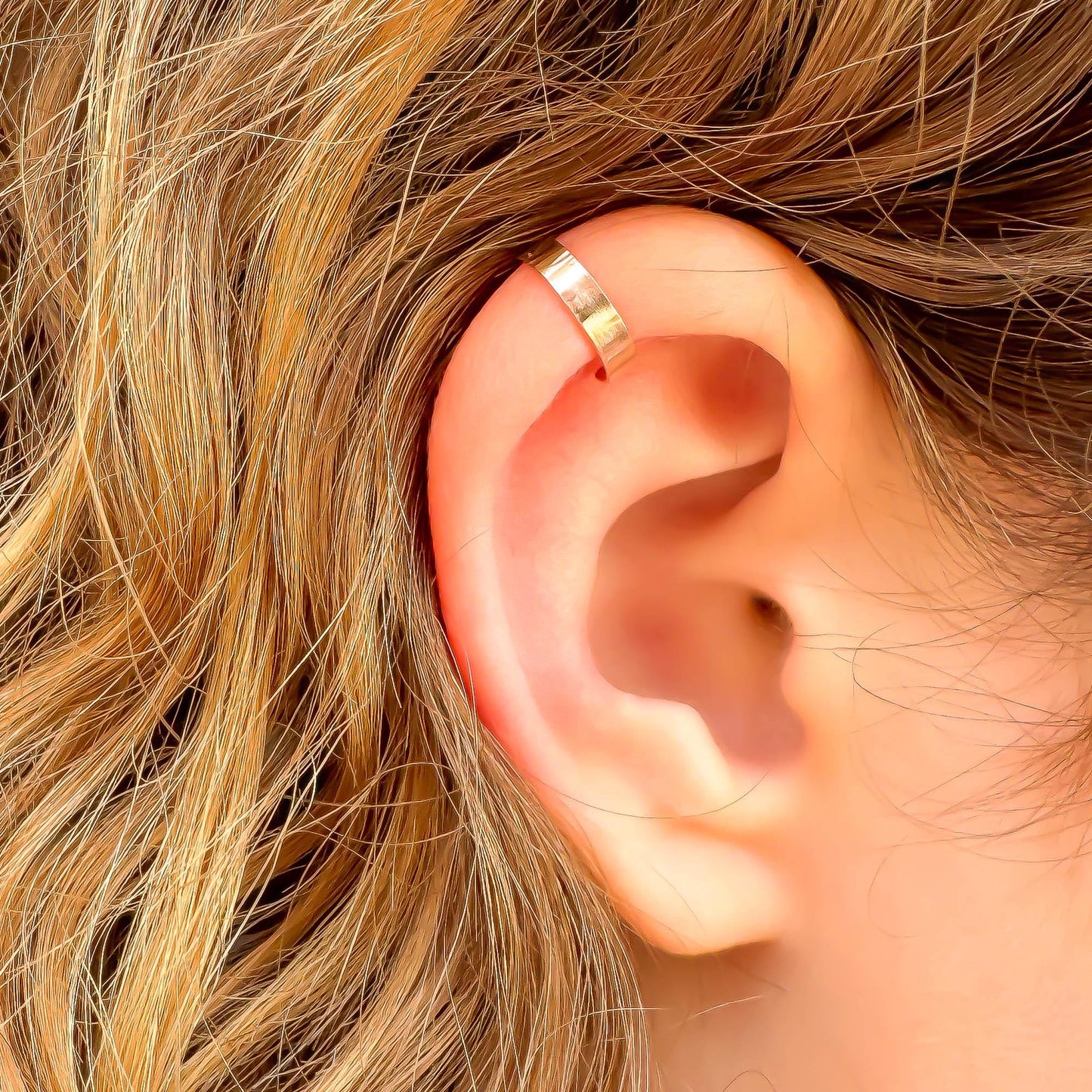 Subtle Textured Finish Mini Ear Cuff, 14K Rose Gold Filled