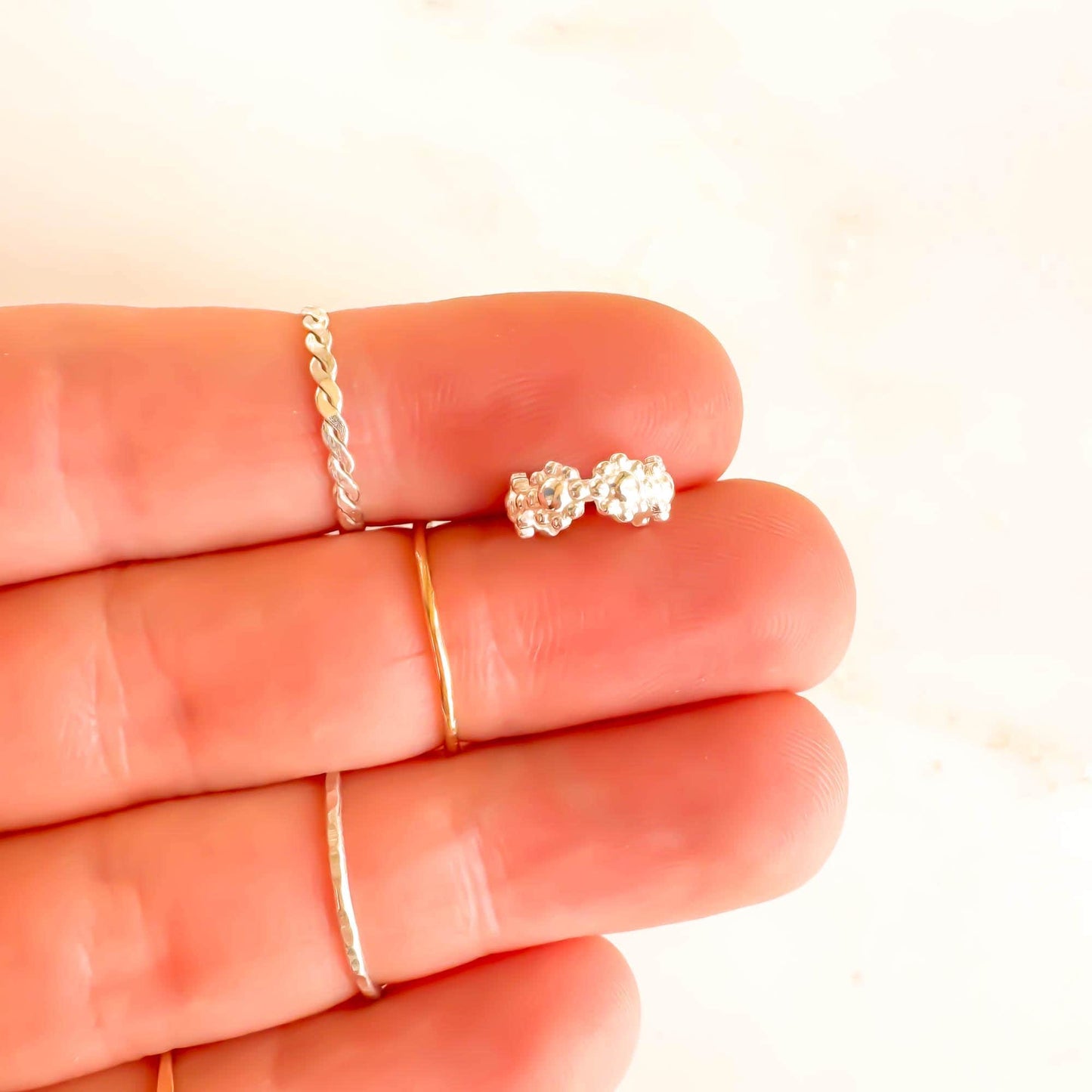 Flower Mini Ear Cuff, Sterling Silver