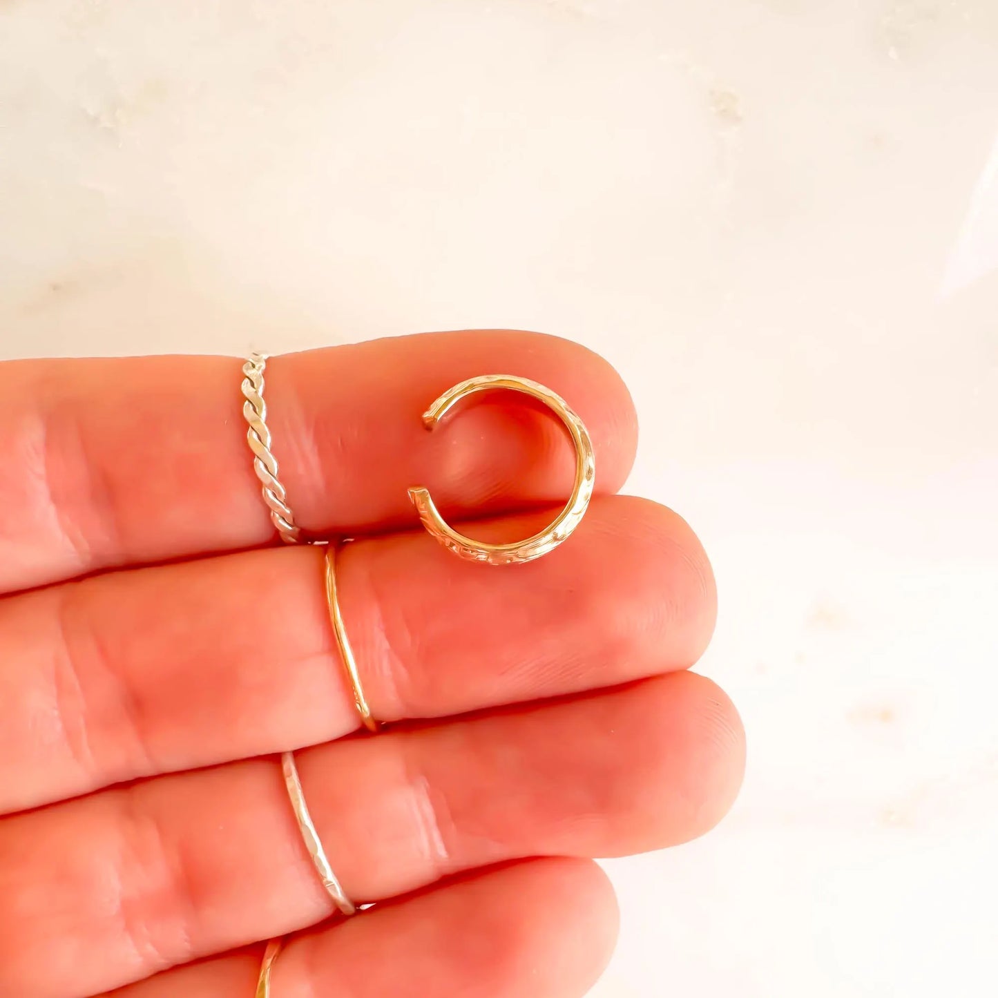 Floral Ear Cuff Conch, 14K Gold Filled