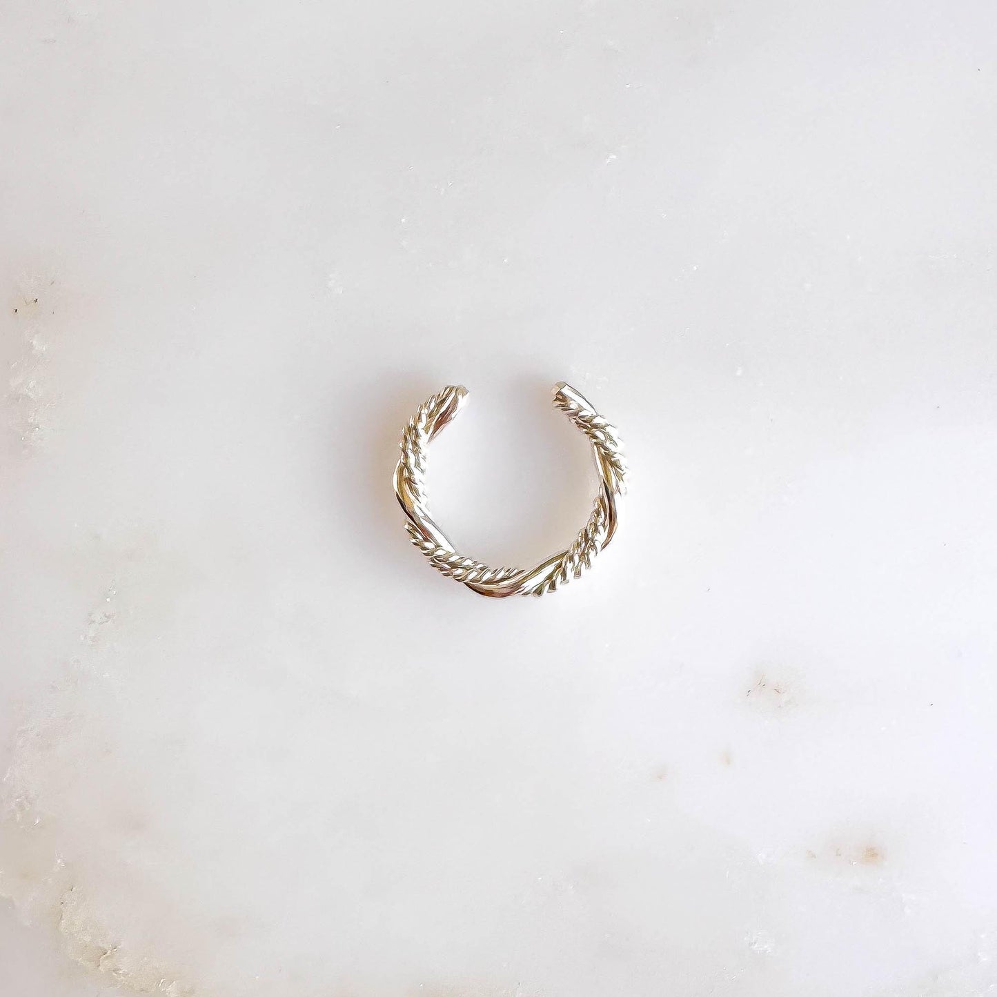 Conch Braided Twist Ear Cuff, Sterling Silver