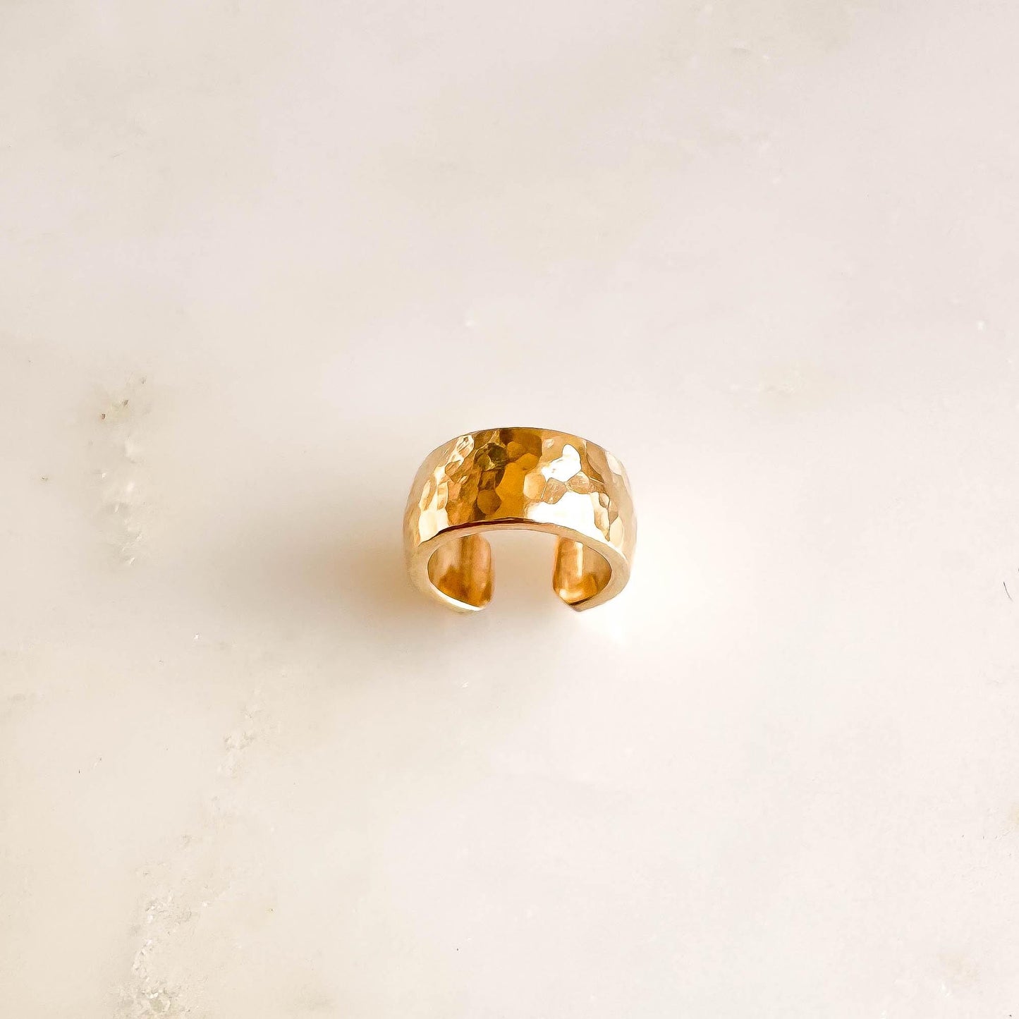 Thick Hammered Cartilage Ear Cuff, 14K Gold Filled