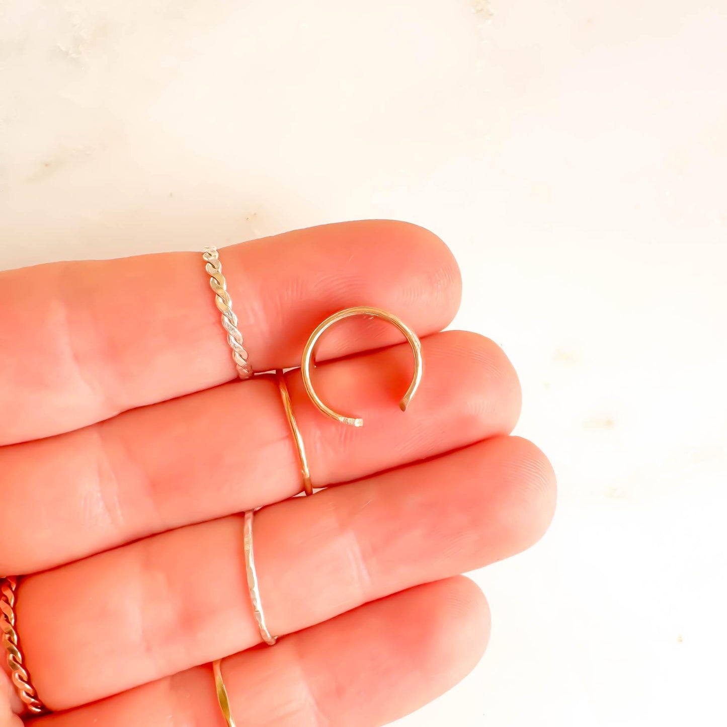 Thick Hammered Conch Ear Cuff, 14K Gold Filled