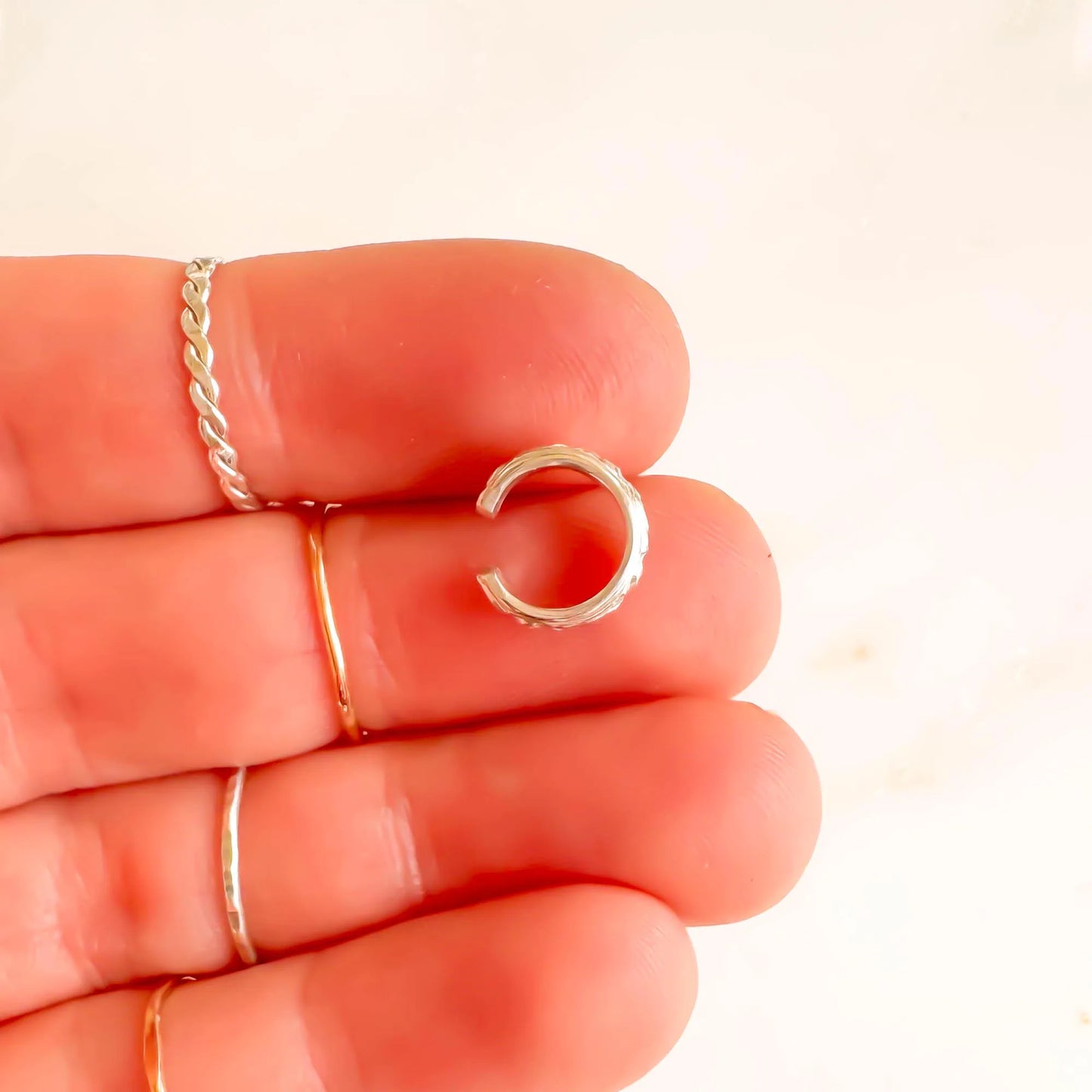 Half Swirl Mini Ear Cuff, Sterling Silver