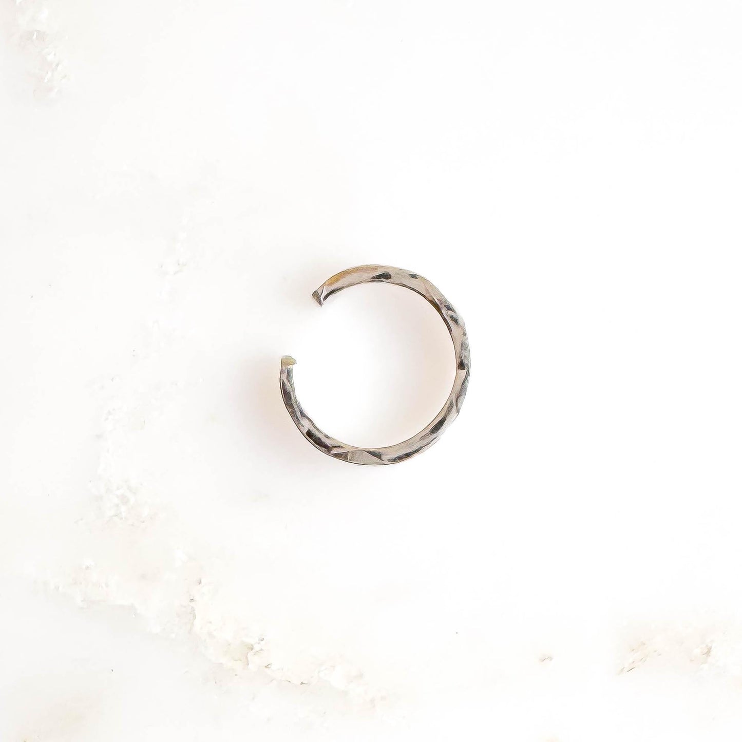 Mini Square Edged Ear Cuff, Sterling Silver