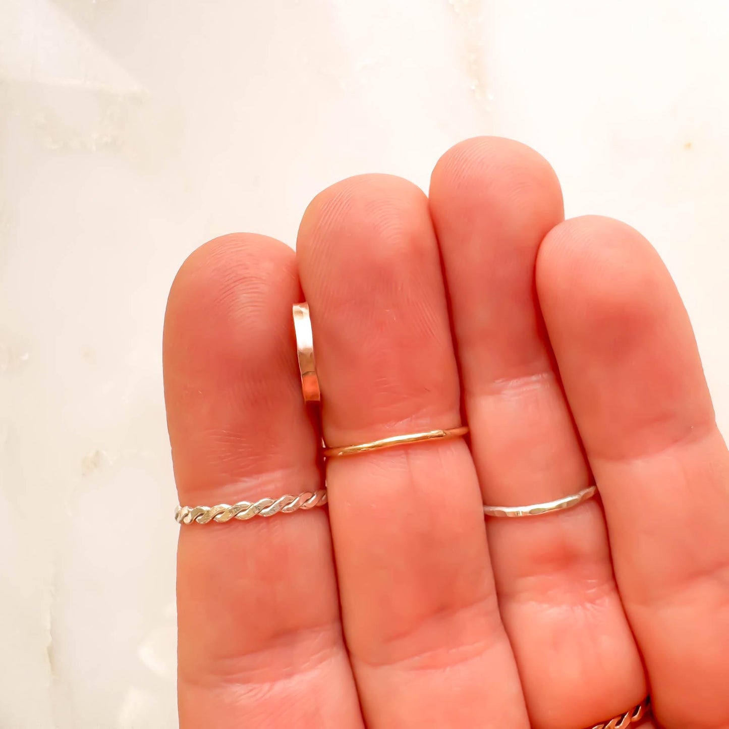 Square Edge Mini Ear Cuff, 14K Rose Gold Filled