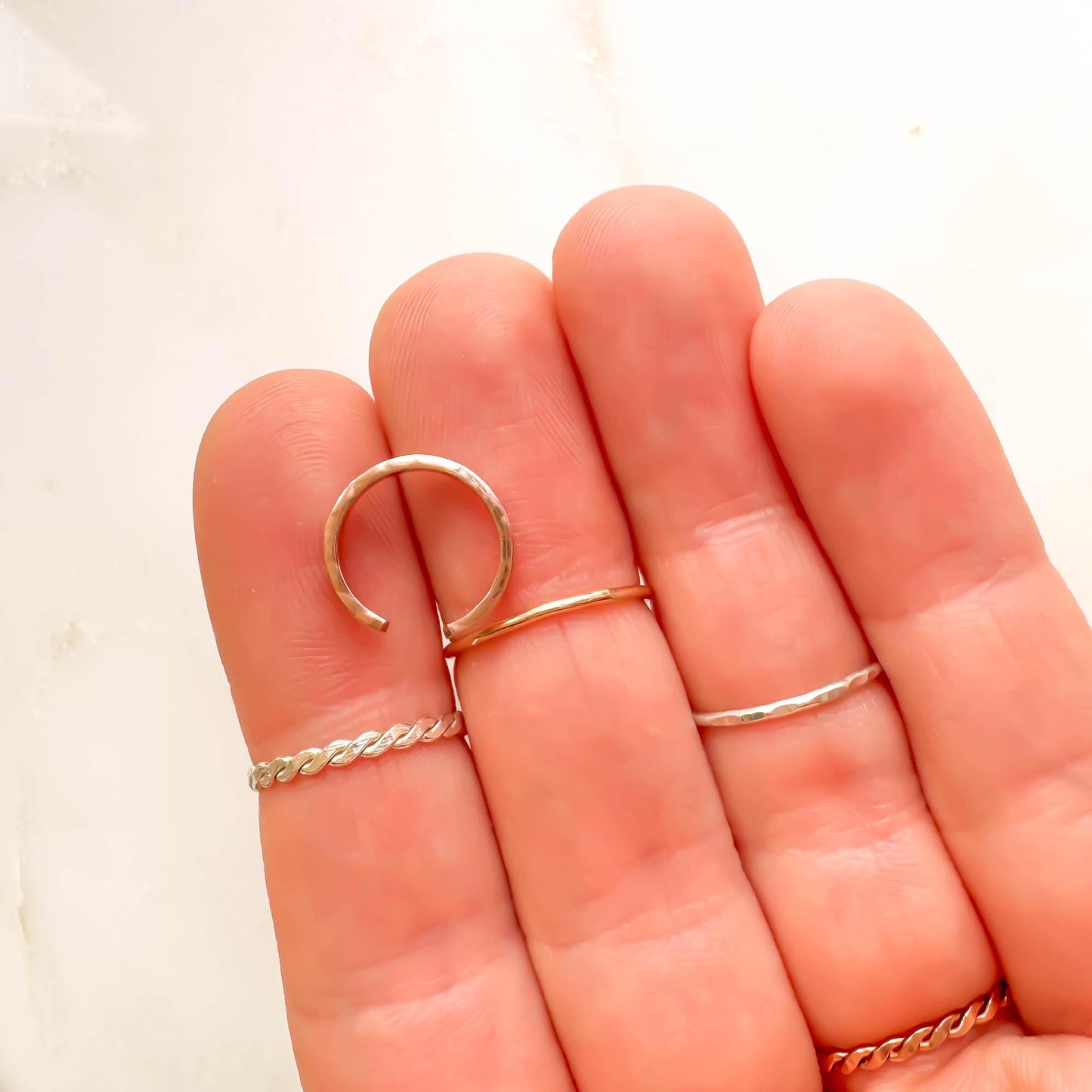 Square Edge Conch Ear Cuff, 14K Rose Gold Filled