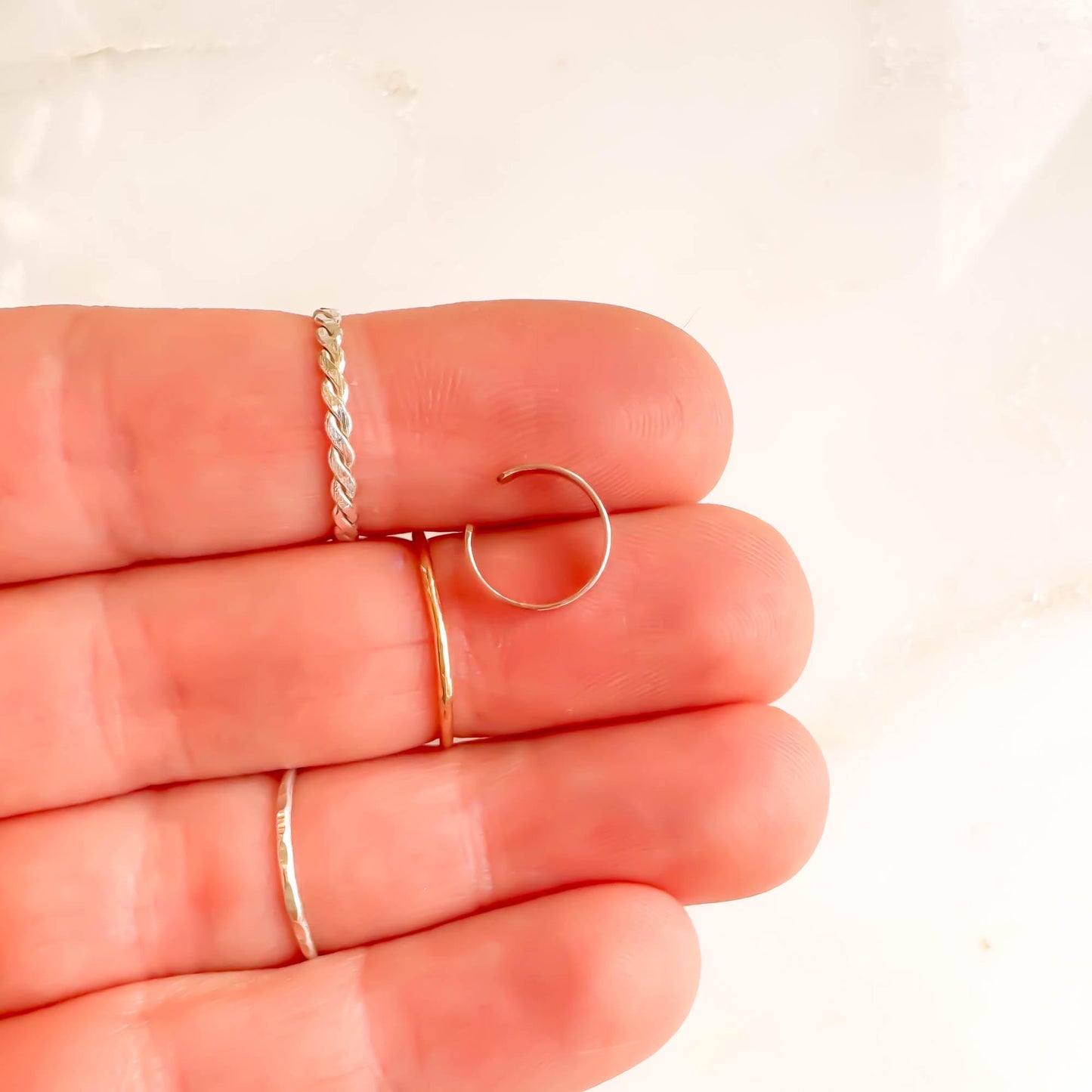 Subtle Textured Finish Mini Ear Cuff, 14K Rose Gold Filled