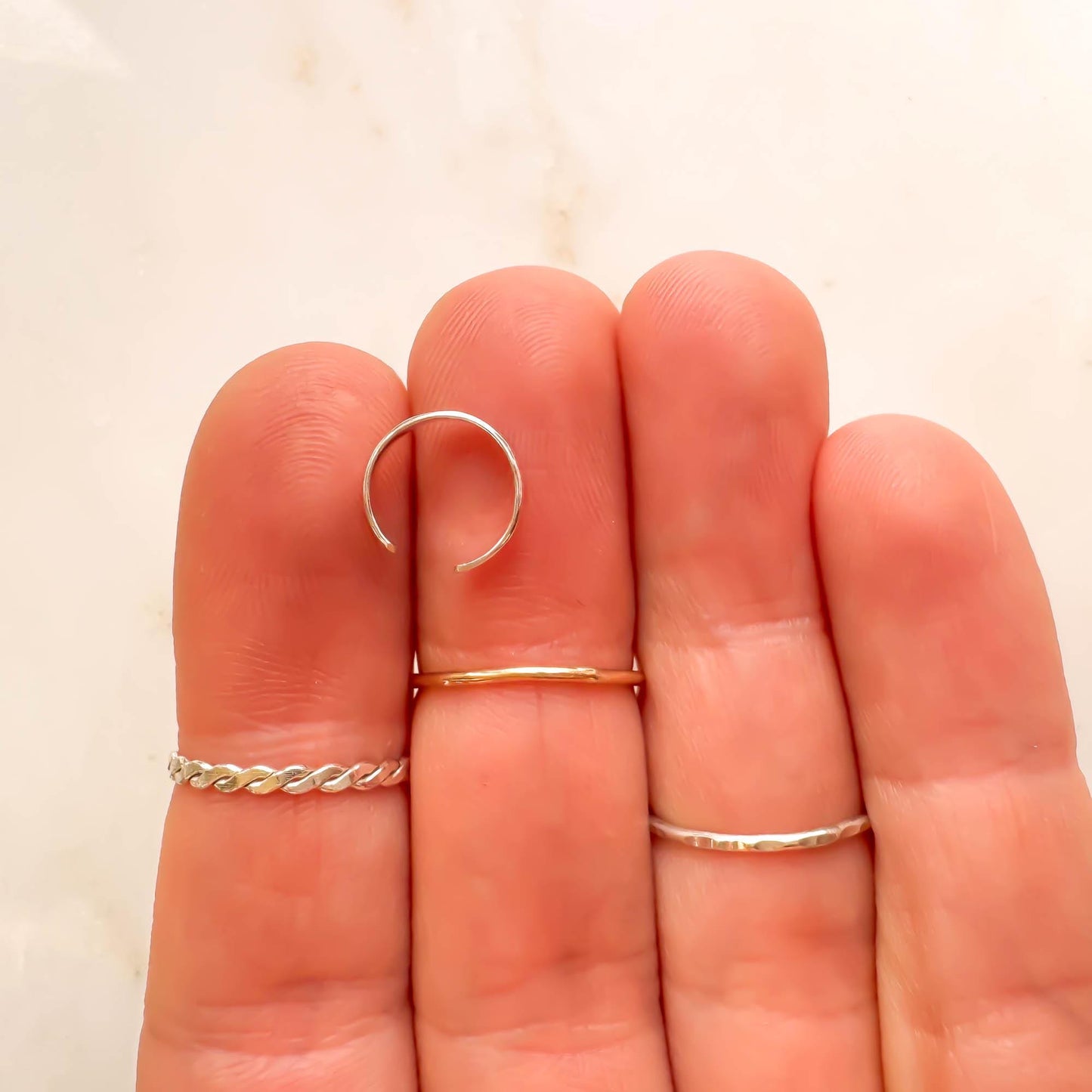 Subtle Textured Finish Mini Ear Cuff, Sterling Silver