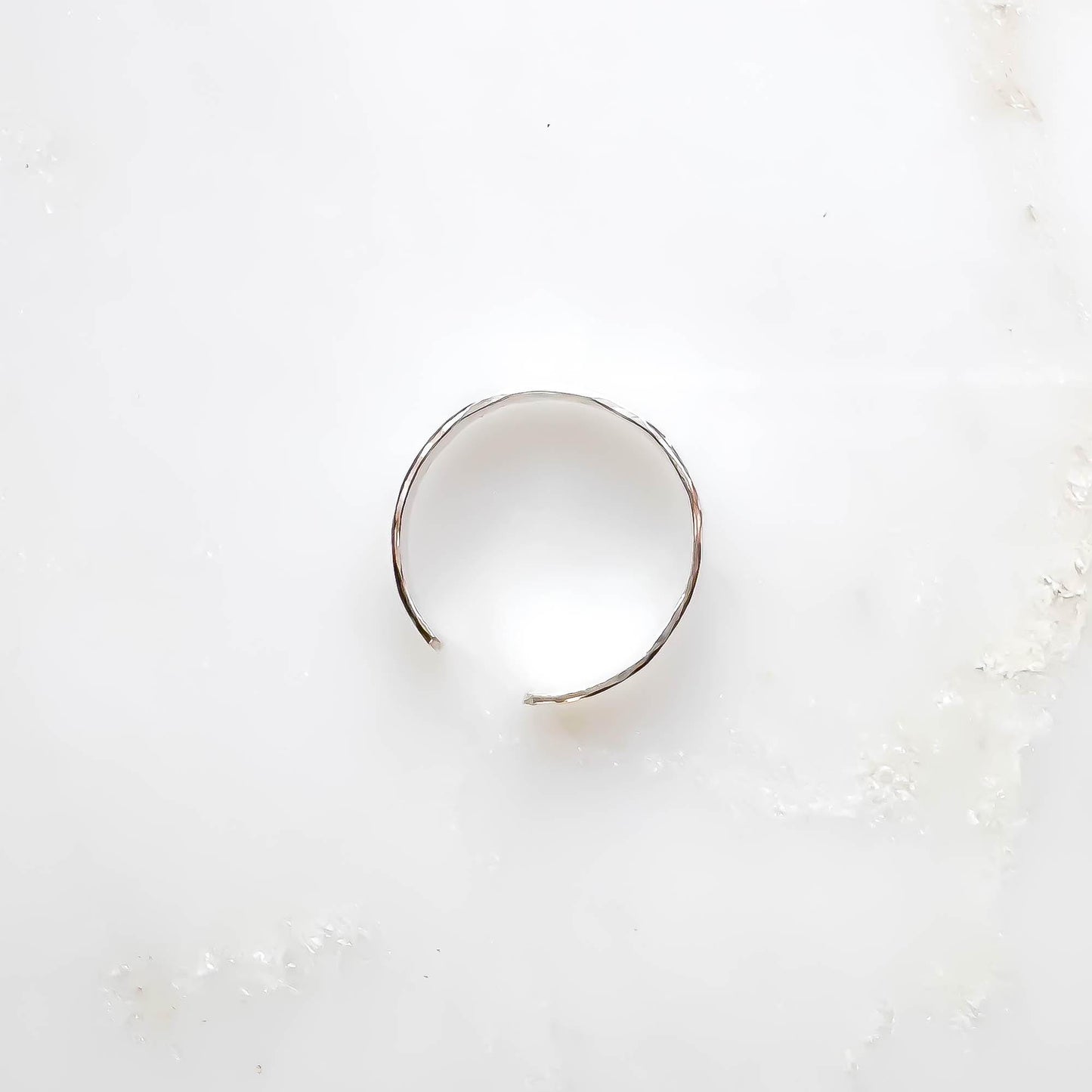 Subtle Hammered Finish Conch Ear Cuff, Sterling Silver