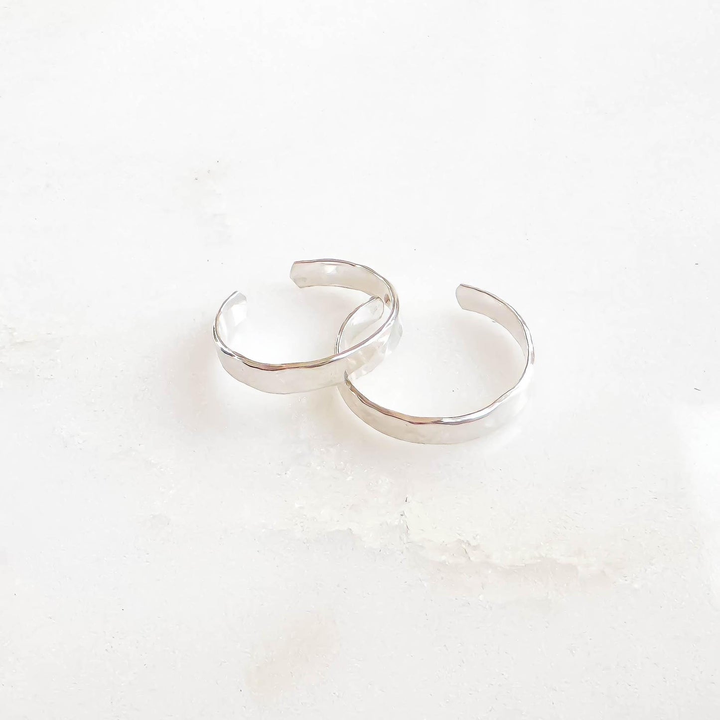 Subtle Hammered Finish Conch Ear Cuff, Sterling Silver