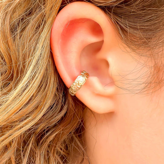 Floral Ear Cuff Conch, 14K Gold Filled