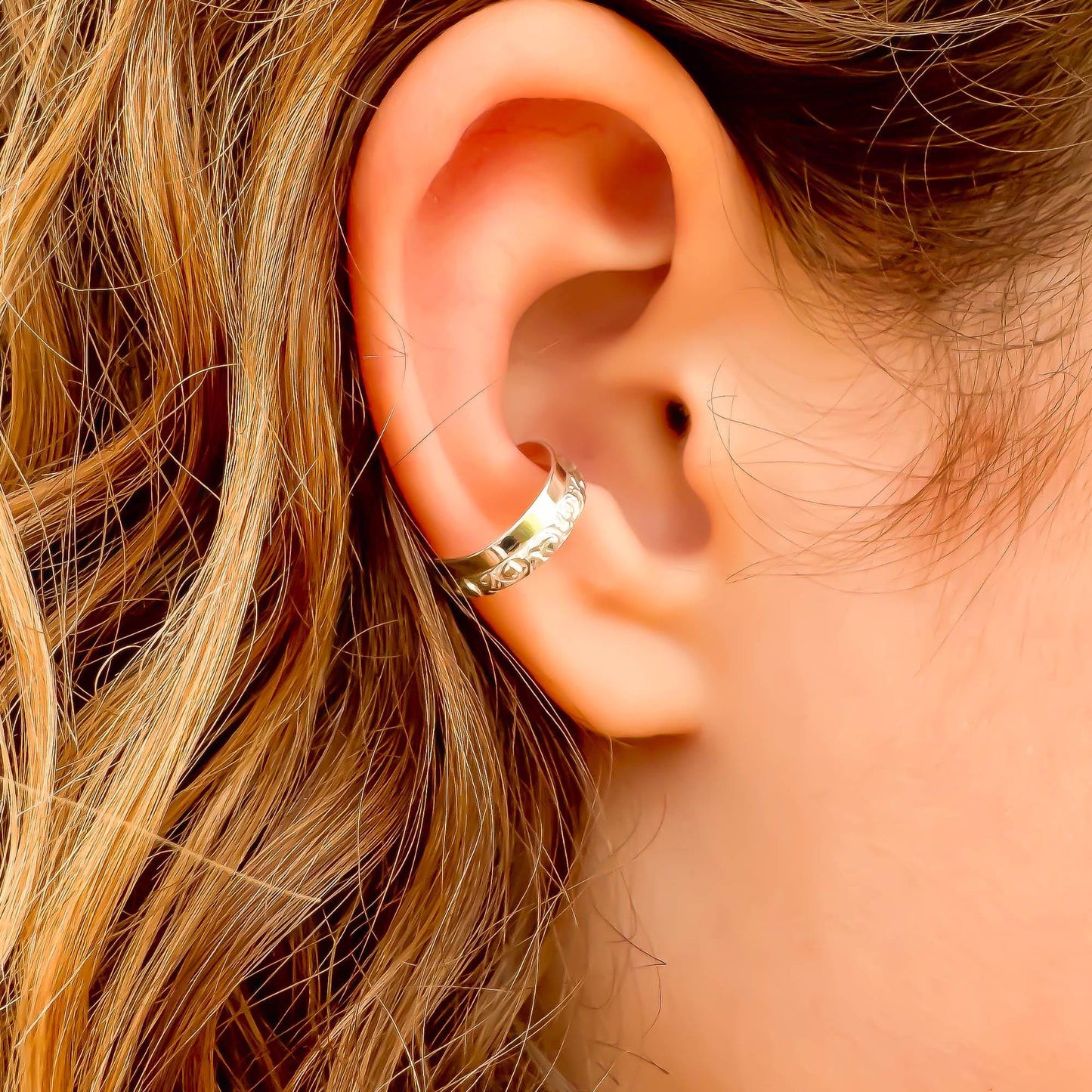 Half Swirl Conch Ear Cuff, Sterling Silver