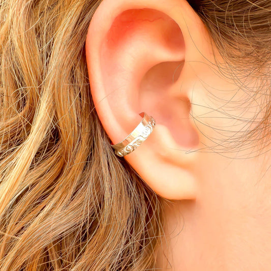 Half Swirl Conch Ear Cuff, Sterling Silver