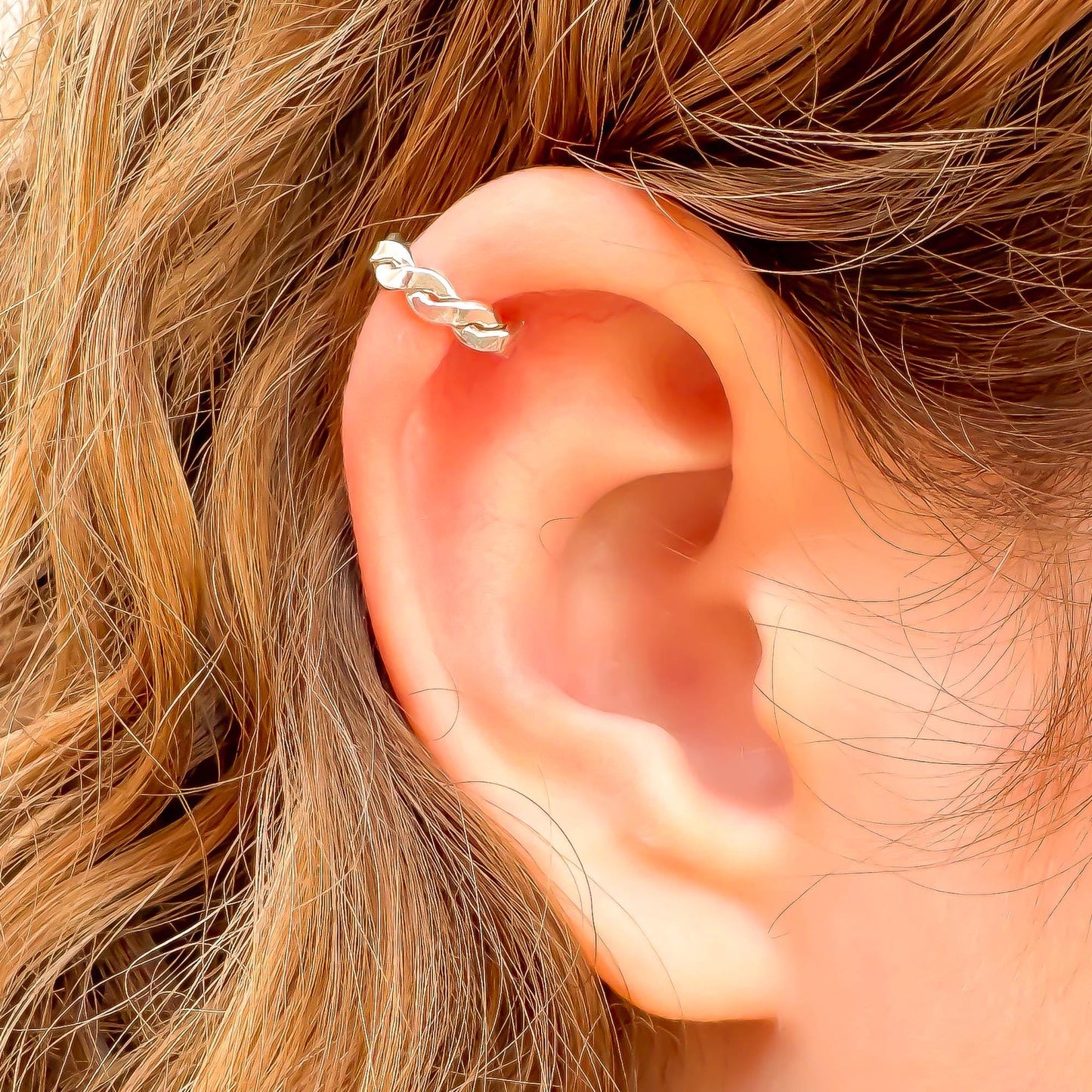 Mini Twist Ear Cuff, Sterling Silver