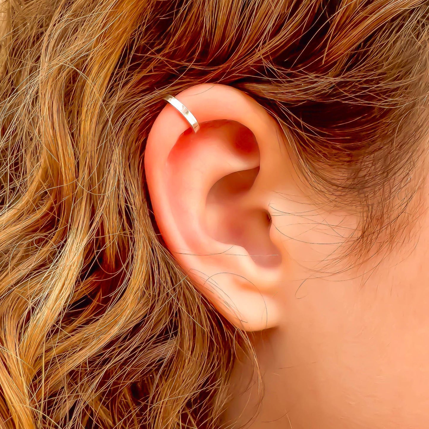 Mini Square Edged Ear Cuff, Sterling Silver