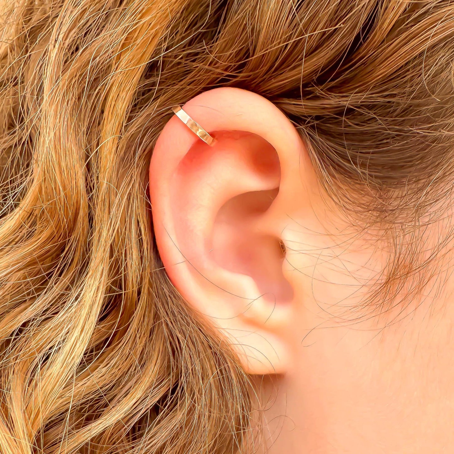 Square Edge Mini Ear Cuff, 14K Rose Gold Filled