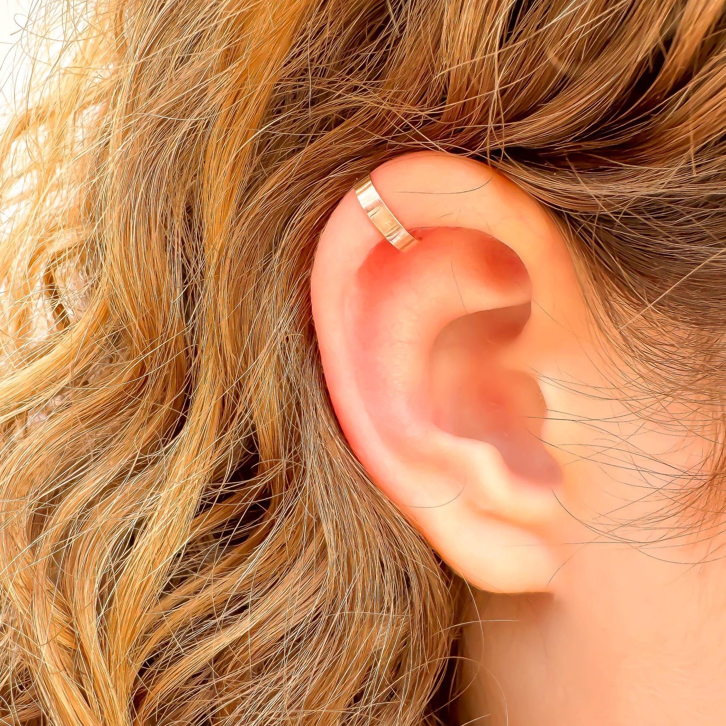 Subtle Textured Finish Mini Ear Cuff, 14K Rose Gold Filled